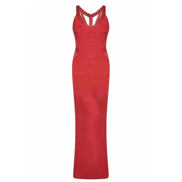 NWT Herve Leger Juliette Scarlet Red Bandage Gown Dress Size S Long Maxi - Picture 5 of 15